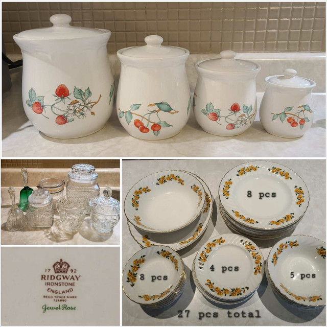 Canister Set, Ridgeway Dishes & Misc Glassware in Kitchen & Dining Wares in Norfolk County