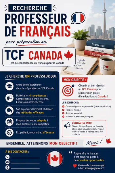  Je recherche un professeur de français , View more