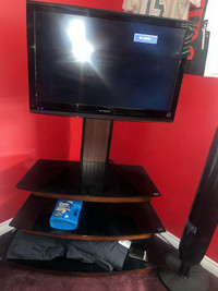 32 inch tv and stand with shelves
