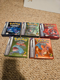 Pokemon Games with Box Fire Red leaf green ruby sapphire emerald