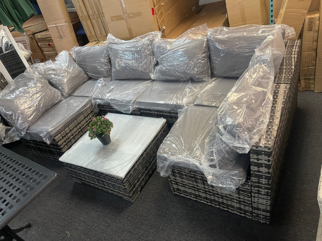 7 Piece Patio Sectional Set, Grey in Patio & Garden Furniture in Markham / York Region
