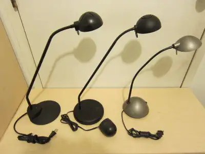 Table (bedside) Lamps with small halogen bulbs, flex. heads, View more