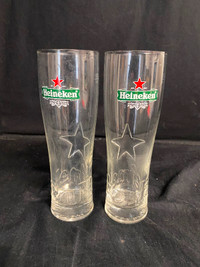 Pair of Heineken Beer Glasses