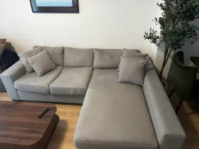Custom-built sectional from Q Living in Vancouver. Solid piece with a real wood frame — not your typ...