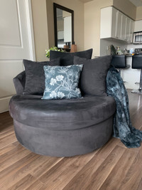 Black Cuddler Chair