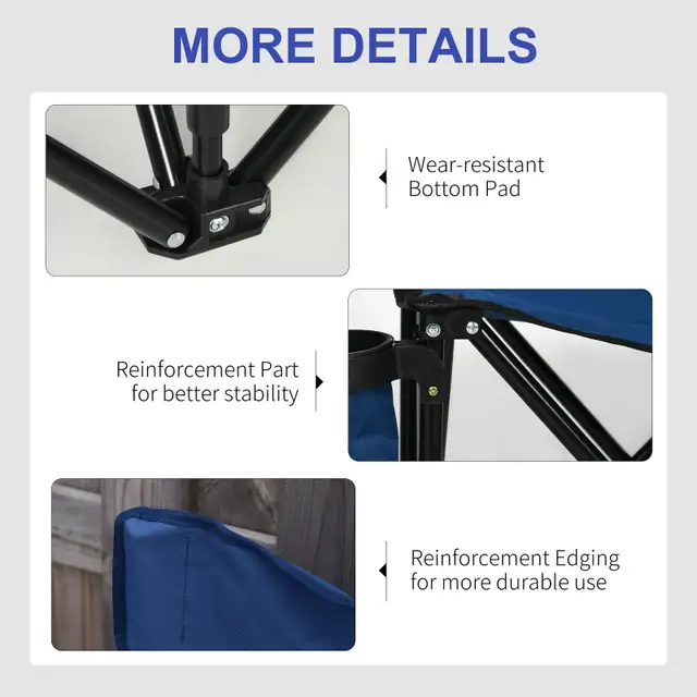 Outsunny 6 Seat Foldingblue Camping Chair with Cup Holder  in Chairs & Recliners in Markham / York Region - Image 5