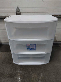 Gently Used Sterilite 3 Drawer Wide Cart / Night Stand