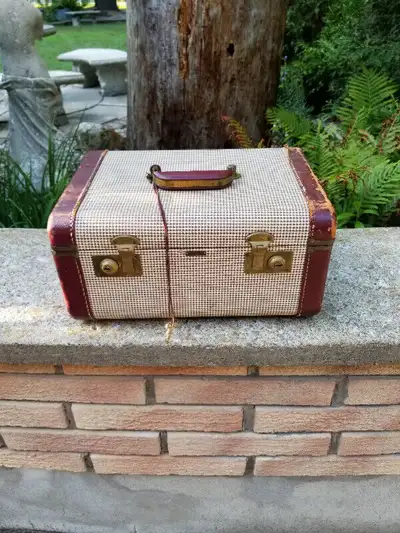 Vintage Majestic Leather   Good Suitcase with  Key, View more