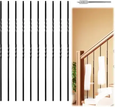 10pcs 44" x 1/2" Satin Black Double Twist Baluster, View more