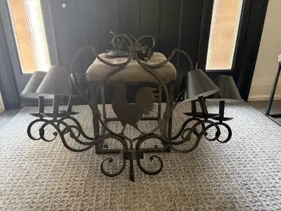 Wrought Iron Rooster Chandelier, View more