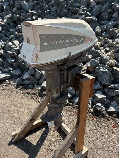 Inherited 2 outboards, 1 partial outboard, 6 lower ends and random parts and metal gas tank. Unknown...