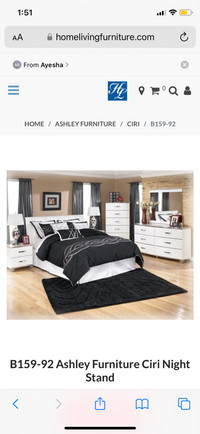 Queen bed set from Ashley Furniture 