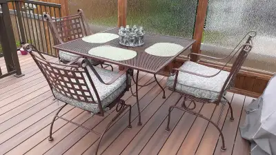 Sturdy metal patio set, View more