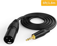 Cable Creation 3.5mm Stereo Plug to XLR Male Cable – 6 Feet