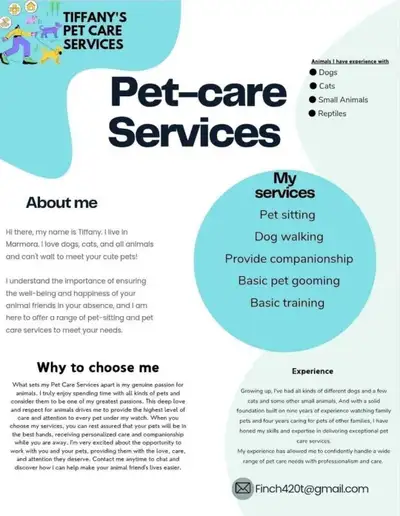 "TIFFANY'S PET-CARE SERVICES - Your Trusted Local Pet Care Provider in Marmora, ON! Looking for reli...
