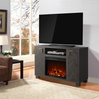 Clayton 48-inch Electric Fireplace TV Stand in Dark Chestnut