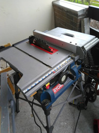 Roybi 10 inch table saw with stand and blade, 15A