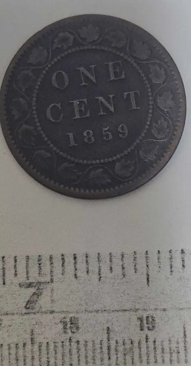 1959 Canada Large Narrow 9 Brass Penny in Arts & Collectibles in City of Toronto - Image 2