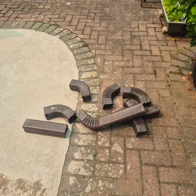 Aluminum Downspout about 40 feet and 11 elblow (brown colour), View more