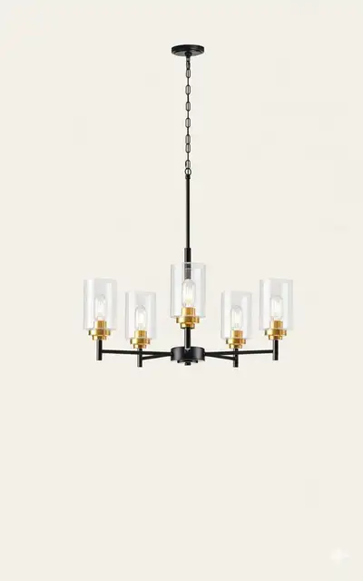 NEW - 5 Lights Modern Glass Chandelier, View more