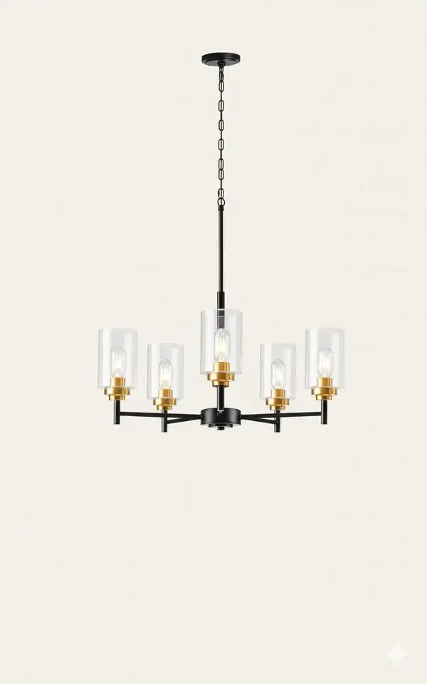 NEW - 5 Lights Modern Glass Chandelier in Indoor Lighting & Fans in Kitchener / Waterloo - Image 2