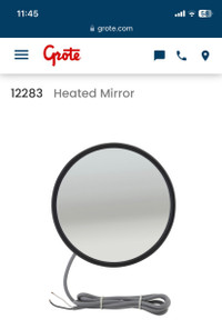 Grote 12283 MIRROR, 8", STAINLESS STEEL, CONVEX HEATED