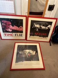 3 framed prints 25 1/4 x  25 1/4”