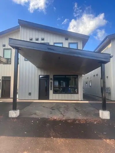 Newly built 2 bedroom, 1 bath available for rent June 1. Covered parking, large storage unit, washer...