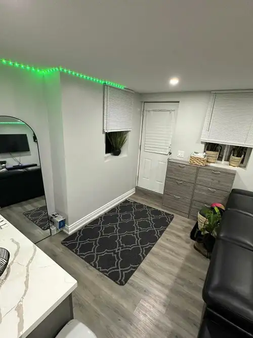 One bed room with one full washroom, living ,kitchen, insuite laundary, separte entance, for 1650 pm...