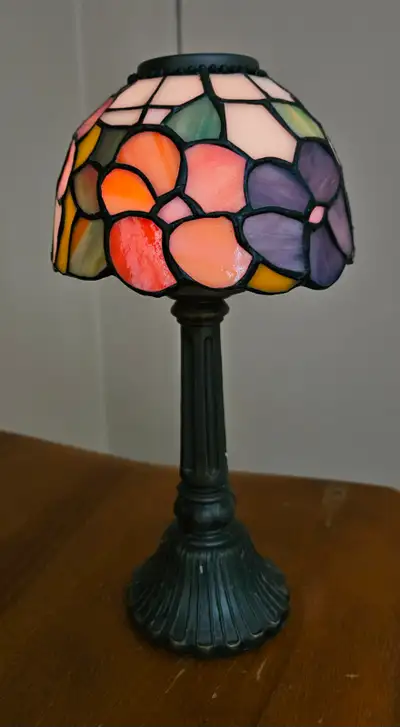 Tiffany Style Lamp Tea Light Candle Holder with Metal Etch Base, View more