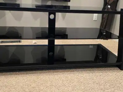 Black Glass TV Stand Media Console, View more