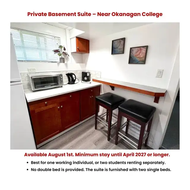 Private Basement Suite Near OC in Long Term Rentals in Kelowna - Image 4