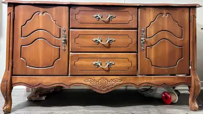 Vintage French Provincial Sideboard ( 2 Doors + 3 Drawers, View more