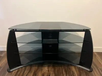 ️ Modern Glass TV Stand (Black) – Great Condition Price: $, View more