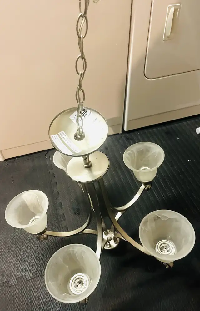 5-LIGHT SILVER/ PEWTER CHANDELIER in Indoor Lighting & Fans in Markham / York Region - Image 5