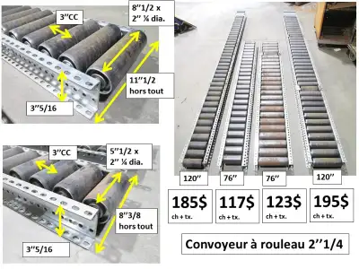 convoyeur à rouleau 2''' 1/4 dia. sections de 10', View more