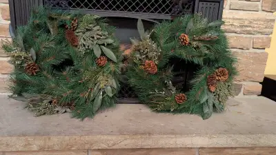 TWO Christmas Wreaths 18" Very Simple & Elegant!, View more