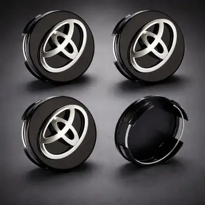 4-PC Toyota Black/Chrome Wheel Center Caps - 62mm/2.5 inches Item Specs Material: Premium Quality Au...