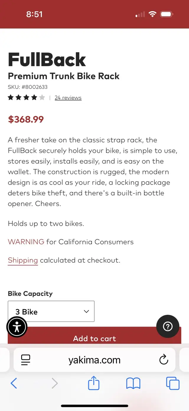 Yakima Full-Back Bike Carrier in Other in Mississauga / Peel Region - Image 4