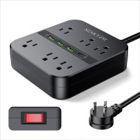 SUREGE PROTECTOR WITH 6 FT CORD, 6 OUTLETS & 4 USB PORTS