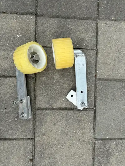$20.00 each or $30.00 for both Never used, Aluminum Brackets Wheels are 5” in Diameter