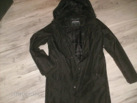 Black warm winter coat with hood