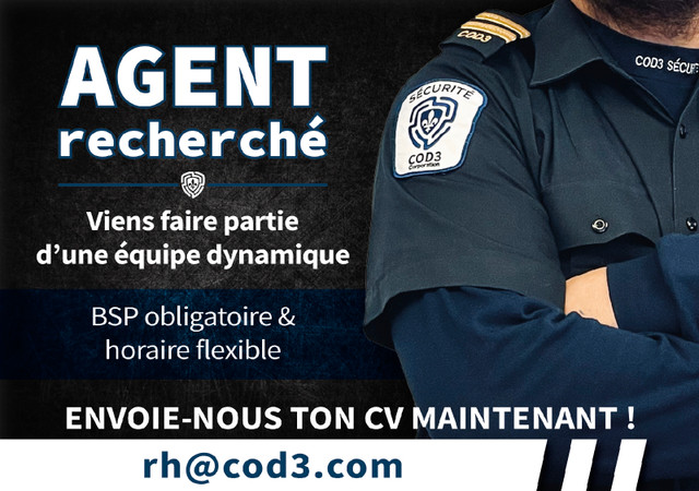 Agent de sécurité  dans Chauffeurs et gardiens de sécurité  à Longueuil/Rive Sud