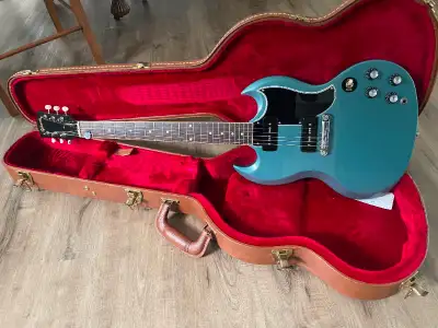 Up for trade is a killer Gibson SG Special with P90’s in Pelham Blue. I recently bought this and hav...