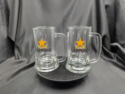 Pair of Sapporo 12 Oz Premium Beer Mug / Stein, View more