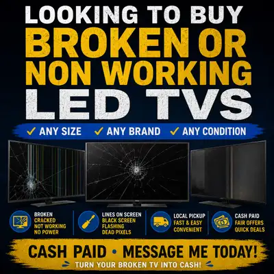  Free pick up and cash for Broken LED TVs, View more