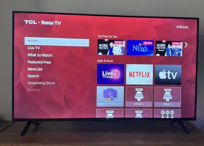 TCL 43” 4K Ultra HD Roku Smart TV, View more
