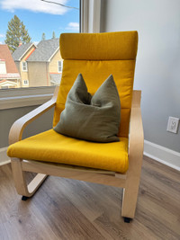 LIKE NEW! IKEA POÄNG Armchair, birch veneer/Skiftebo yellow