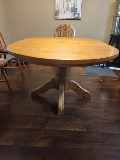Solid oak table seats 8, View more