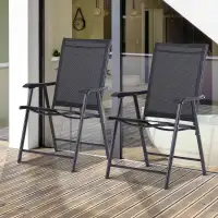 2-Piece Folding Dining Chair Set for Relaxing on Patio